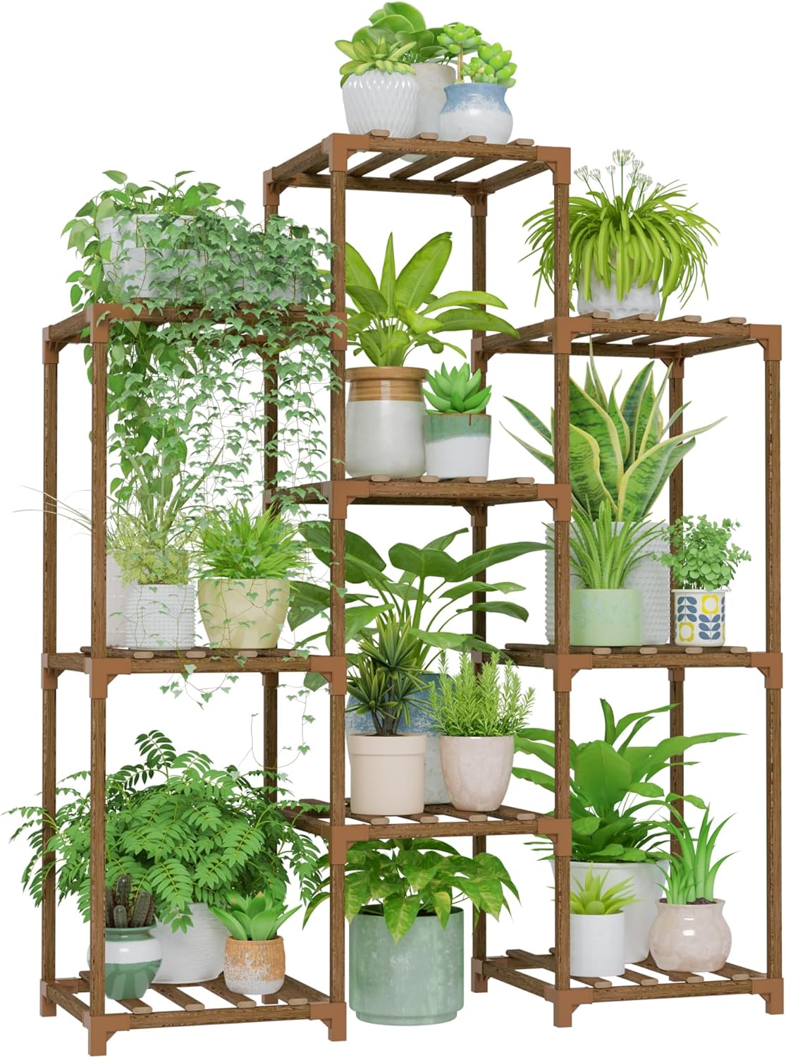 Plant Stand Indoor Plants Shelf Outdoor Wood Plant Rack | for 4 Tiers Large Flower Stand for Multiple Plants Ladder Plant Holder for Living Room Boho Home and Gardening