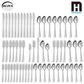 HANSMART 60Pcs Stainless Steel Flatware Set Dishwasher Safe