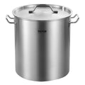 Stainless Steel Stockpot, 42 Quart Large Cooking Pots, Cookware Sauce Pot with Strainer, Lid, and Handle, Heavy Duty Commercial Grade Stock Pot, Sanding Treatment, for Large Groups Events Silver